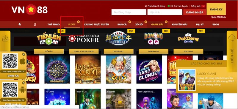 Tại sao nên chọn chơi slots tại VN88